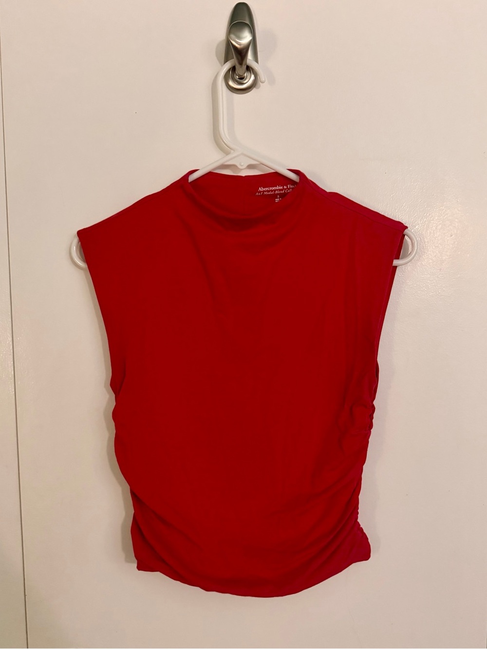 Abercrombie & Fitch Bright Red Sleeveless Mock Neck Tank